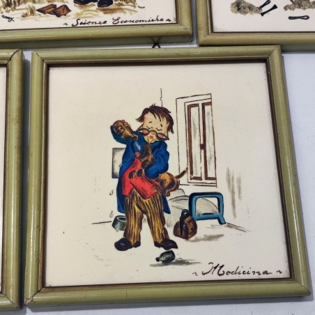 5 formelle in ceramica dipinta primo 900 Belle Arti