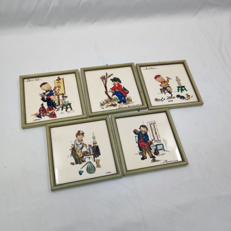 5 formelle in ceramica dipinta primo 900 Belle Arti