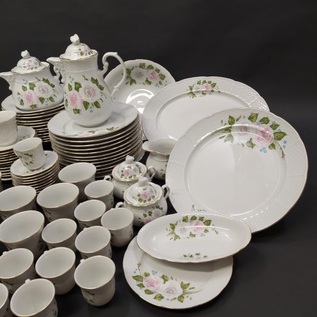 Servizio piatti da tea, caffè 12 pax Thun Czech bianco fiorato porcellana