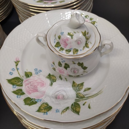 Servizio piatti da tea, caffè 12 pax Thun Czech bianco fiorato porcellana