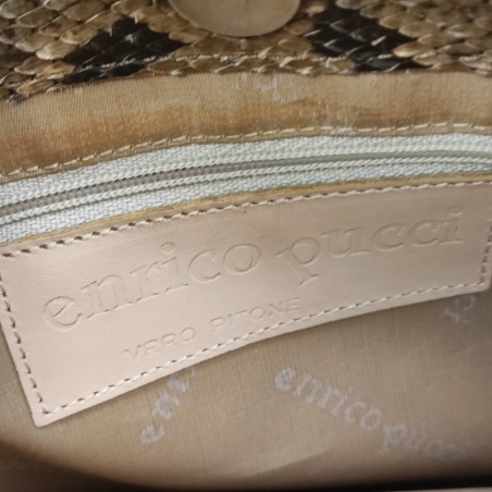 Enrico Pucci borsa donna in pitone con due cinture abbinate