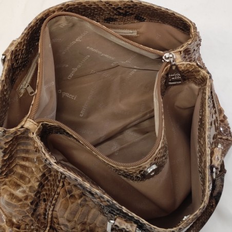 Enrico Pucci borsa donna in pitone con due cinture abbinate
