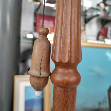 Lampada piantana in legno con cappello epoca metà 900