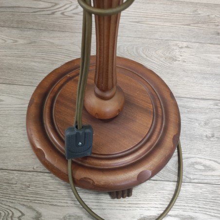 Lampada piantana in legno con cappello epoca metà 900