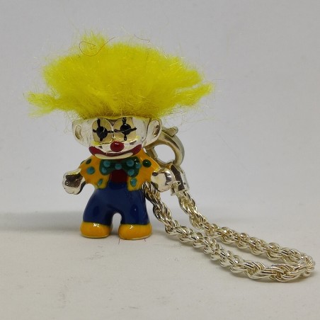 Coppia Troll Bellachioma pagliacci in argento smaltato