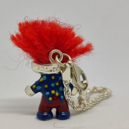 Coppia Troll Bellachioma pagliacci in argento smaltato