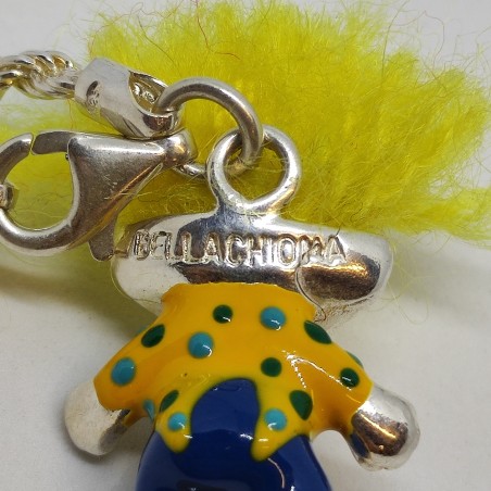 Coppia Troll Bellachioma pagliacci in argento smaltato