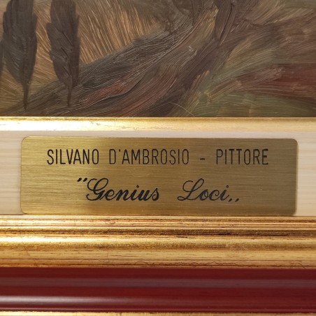 Quadro olio su tavola Silvano d'Ambrosio Genius Loci 1994