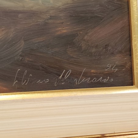 Quadro olio su tavola Silvano d'Ambrosio Genius Loci 1994