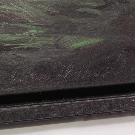 Quadro olio su tela Silvano d'Ambrosio paesaggio notturno