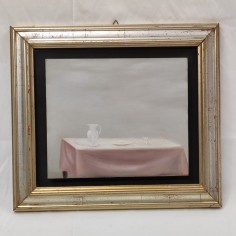 Quadro olio su ferro Silvano d'Ambrosio tavola con brocca 2