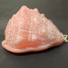 Lampada da tavolo Shell a conchiglia rosa e bianca Mazzega 2