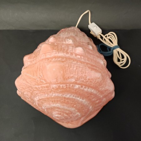 Lampada da tavolo Shell a conchiglia rosa e bianca Mazzega