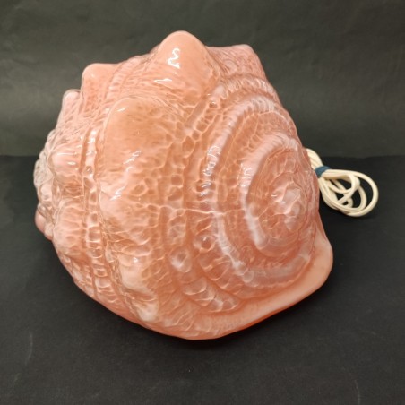 Lampada da tavolo Shell a conchiglia rosa e bianca Mazzega