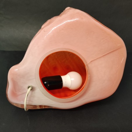 Lampada da tavolo Shell a conchiglia rosa e bianca Mazzega