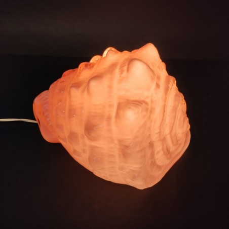Lampada da tavolo Shell a conchiglia rosa e bianca Mazzega