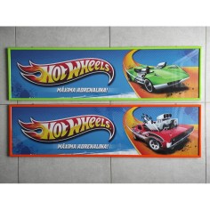 Coppia banner Hot Wheels stampati su plexiglass 122x33 cm 2