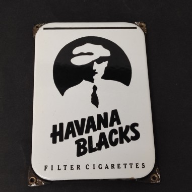 Placca in metallo bianco sigarette Havana Blacks 16x23 cm