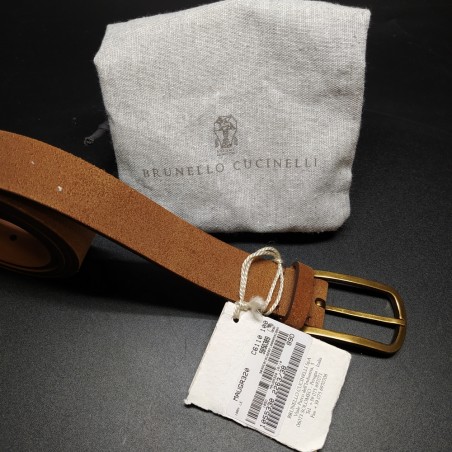 Cintura uomo in pelle marrone Brunello Cucinelli MAUGR320 nuova