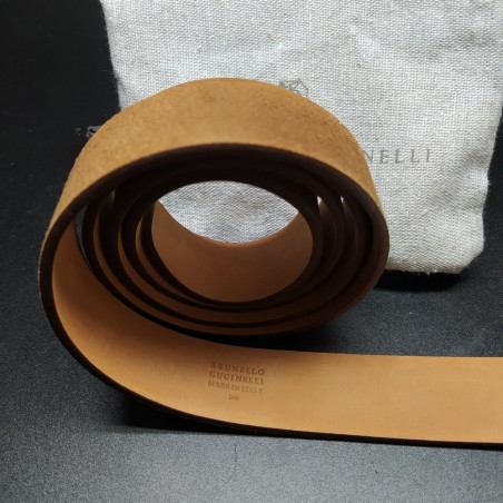 Cintura uomo in pelle marrone Brunello Cucinelli MAUGR320 nuova