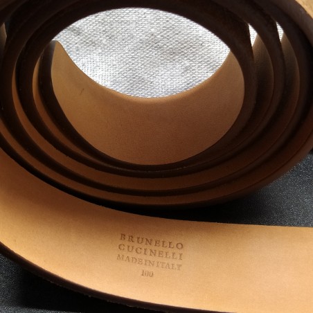 Cintura uomo in pelle marrone Brunello Cucinelli MAUGR320 nuova