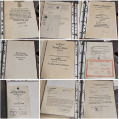 Cartellina con blocco 48 diplomi e conferimenti medaglie tedeschi nazisti WWII 2