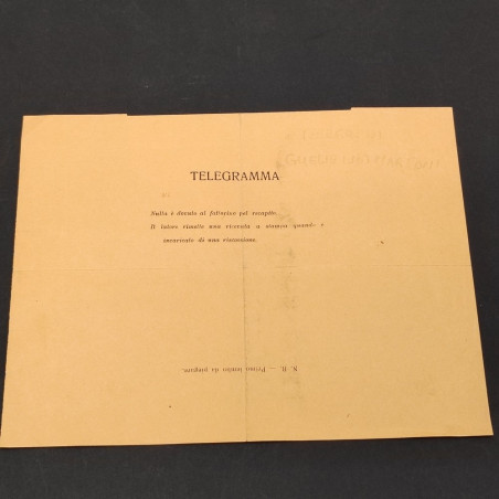 Originale Telegramma inviato da Guglielmo Marconi a Tripoli Ecc. D'Amelio