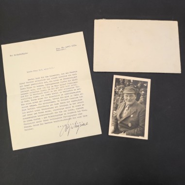 Lettera Arthur Seyss-Inquart Reichsstatthalter Wien + foto Hermann Goring