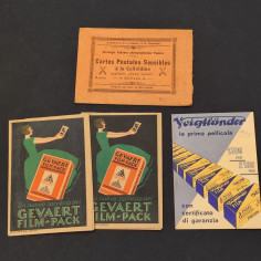 Voigtlander, Gevaert lotto di 4 portafoto e negativi anni 20/40 2