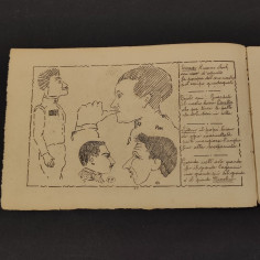 Parte di libretto satirico militare con disegni e poesia in rima perido anni 20 2
