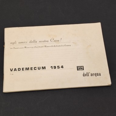 Agda dell'Acqua Vademecum 1954 1° ed. catalogo fotografico