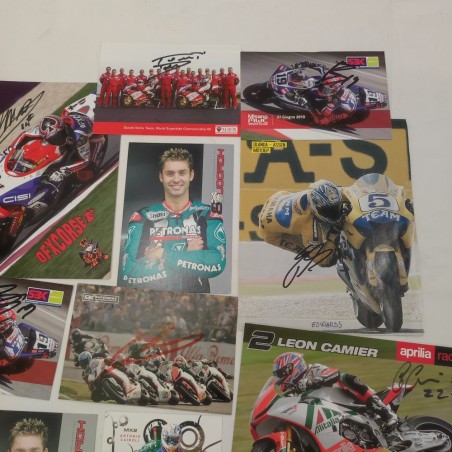 Lotto di 17 autografi centauri su foto e cartoline