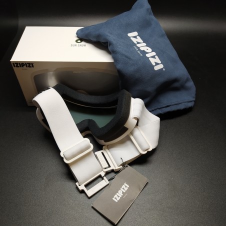 Occhiali da sci Izipizi a maschera bianchi piccoli, anti nebbia, 100%UV. Nuovi