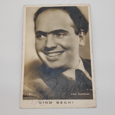 Foto autografa Gino Bechi su cartolina promozionale