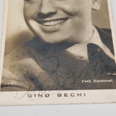 Foto autografa Gino Bechi su cartolina promozionale 2
