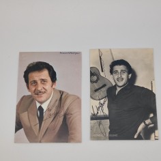 Lotto di 2 cartoline promozionali autografi Domenico Modugno 2