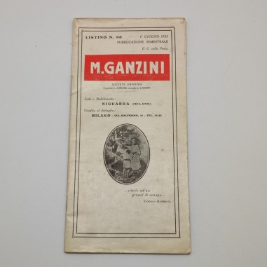 M. Ganzini Listino n° 66  prodotti fotografici del 1 Giugno 1923