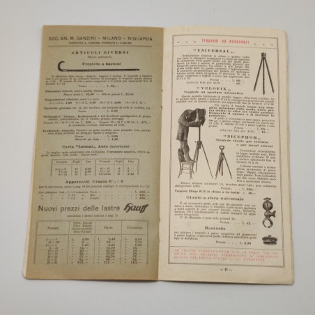 M. Ganzini Listino n° 66  prodotti fotografici del 1 Giugno 1923