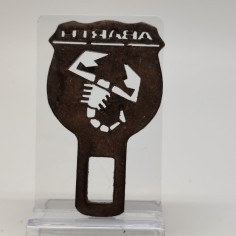 Fregio in ferro Scoprione Abarth, possibile prototipo per placca auto 5x8,5 cm 2