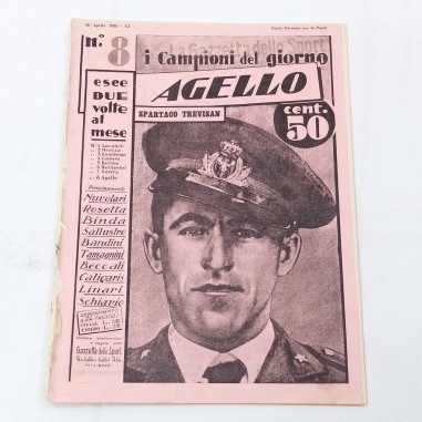 Opuscolo Gazzetta dello Sport sul pilota Spartaco Trevisan, 1933. Ingiallimenti