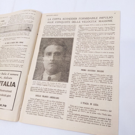 Opuscolo Gazzetta dello Sport sul pilota Spartaco Trevisan, 1933. Ingiallimenti