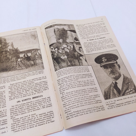 Opuscolo Gazzetta dello Sport sul pilota Spartaco Trevisan, 1933. Ingiallimenti