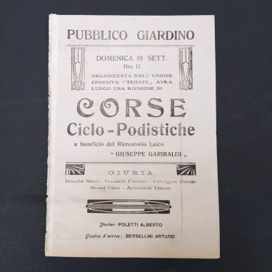 Programma delle Corse ciclo-podistiche dell'unione sportiva Trieste, 1926