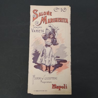 Opuscolo del salone Margherita, teatro di Napoli con il programma, 1899. Buono