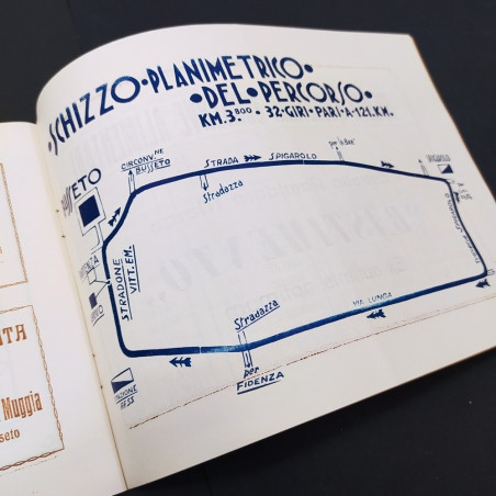 Opuscolo del 1° circuito motociclistico di Busseto, 1933. Buone condizioni