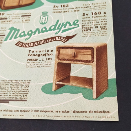 Lotto di 2 cataloghi delle Radio Magnadyne, 1941. Buone condizioni