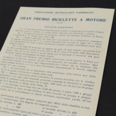 Cartolina Regolamento del Gran premio biciclette a motore, 1926. Buono 2