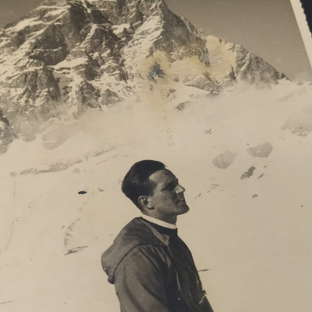 Foto autografata con dedica sul retro Nino Baj Macario, 1938. Macchie