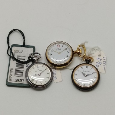 Lotto di 3 orologi da tasca monachine Lorenz, Polis, Ch. Tissot & fils, d. 3 cm