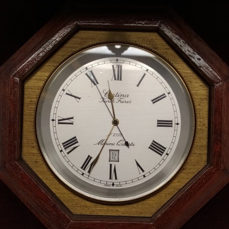 Orologio da tavolo Certina al quarzo di forma esagonale in cofanetto. Buono